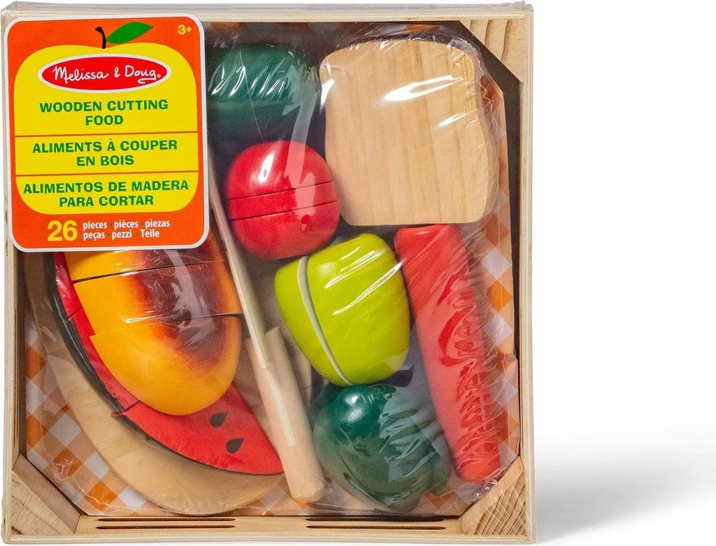 Jouet alimentaire en bois pour enfant : set de découpe Montessori