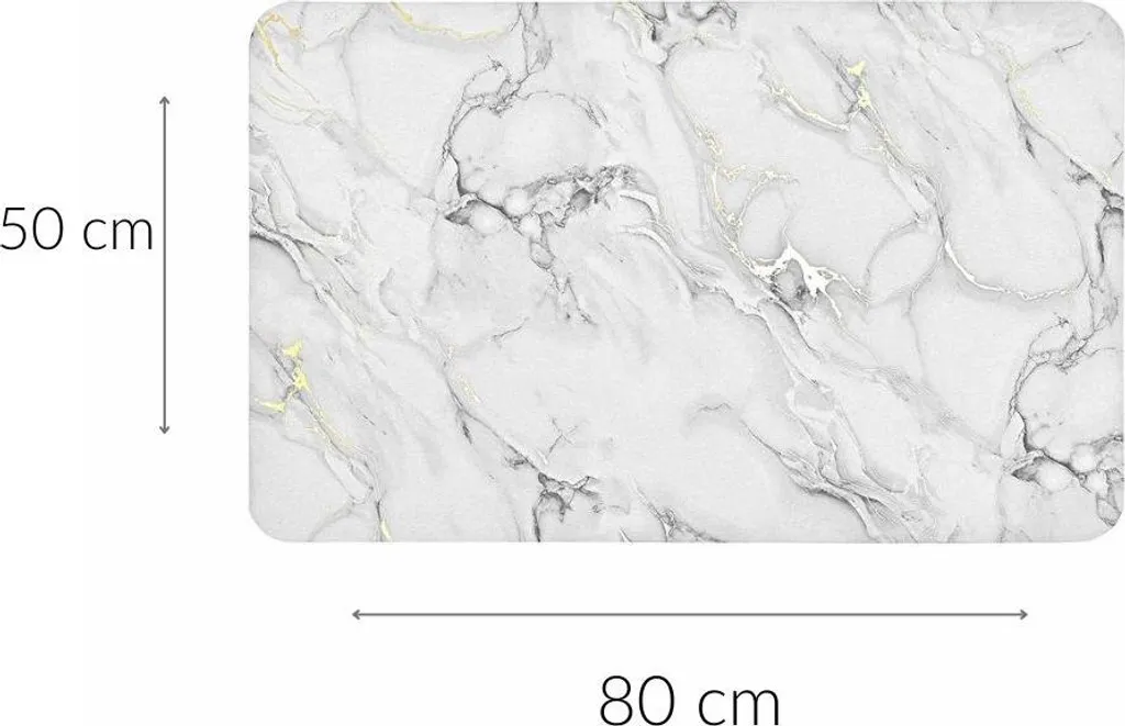Tapis de bain rectangulaire design marbré et or pour décoration d'eau
