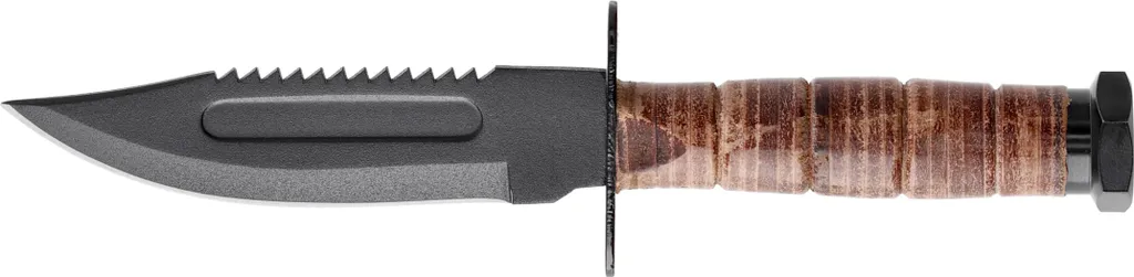 Nóż Mil-Tec US Pilot Survival Knife avec étui cuir et pierre à affûter