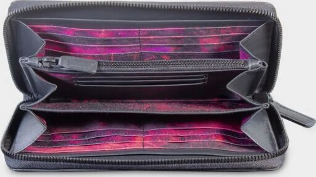 Portefeuille long 18CS ANTHRAZIT en cuir gris avec protection intégrée