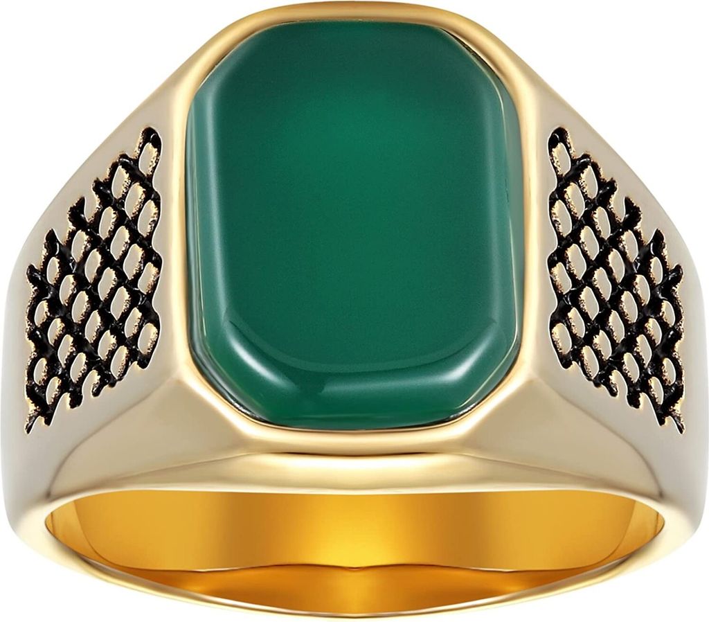 Karisma Männer Gold Edelstahl 316L Männer Ring - Grüner Produktbild 