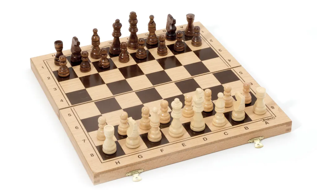 Jeu d'échecs Jeujura en boîte pliante en bois massif - Coffret 30cm