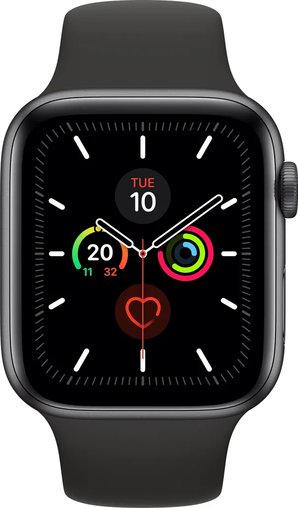 Apple Watch Series 5 44mm Écran Always-On Aluminium Noir et Sport