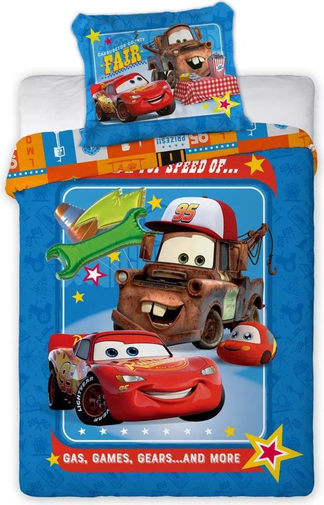 Cars Housse de couette bébé gaz - 100 x 135 cm - Coton Image du produit 