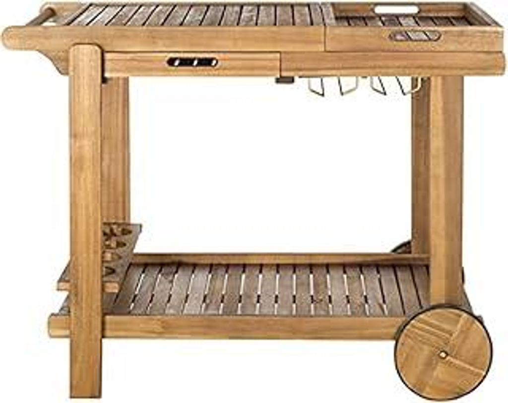 Safavieh Esstisch und Stühle, 5-Teiliges Set für den Garten, Holz, teakbraun, 60 x 100 x 75.94 cm