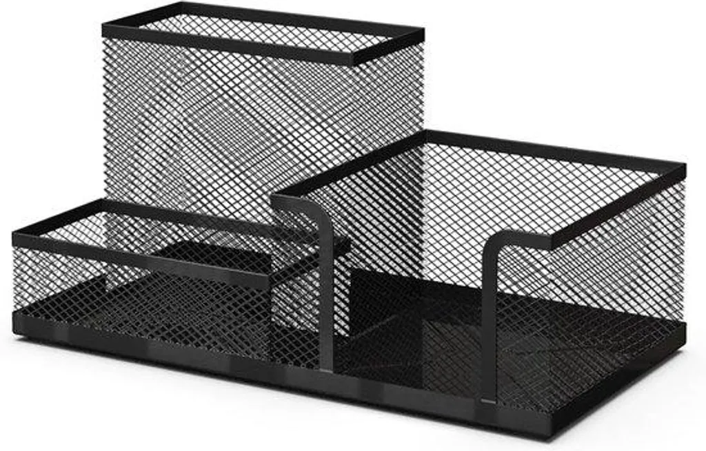 Dites stop au désordre avec ce rangement de bureau en métal noir