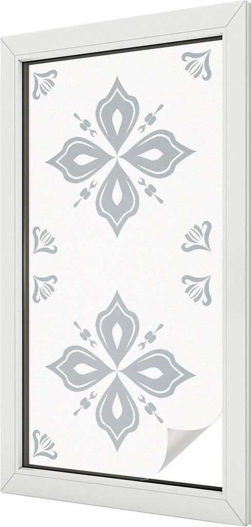 Buntglas Fensterfolie – 100x50 cm – Stained-Glass Design – blickdichte dekorative Sichtschutzfolie – selbstklebend, UV-Schutz – Geometris...