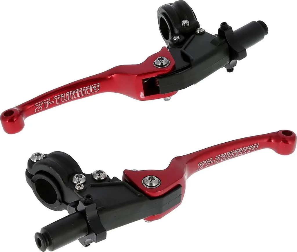 Kit leviers de frein et embrayage moto repliables rouge