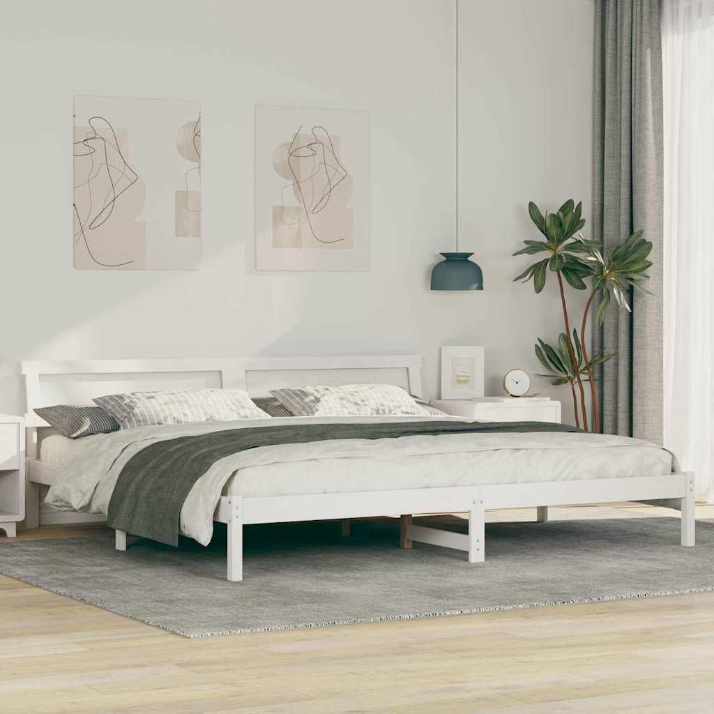 Bettgestell Weiß 180 x 200 cm Massivkiefer
