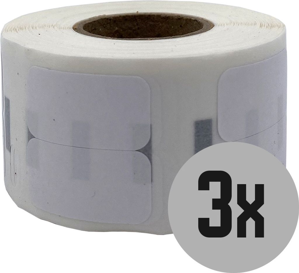 DULA Labels - Kompatibel mit Dymo 11353 / S0722530 - Abnehmbar - Weiß - Kleine multifunktionale Etiketten - 3 Rollen - 13 x 25 mm - 1000 Etiketten...