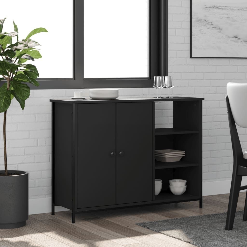 vidaXL Příborník černý 100x33x75 cm materiál na bázi dřeva Obrázek produktu 