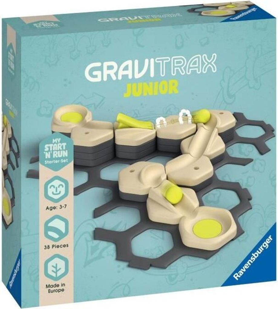 GraviTrax JUNIOR Set d'extension Start and Run, Kugelbahn Erweiterung, 32 Teile, ab 3 Jahren, Kompatibel mit GraviTrax JUNIOR Starter Set