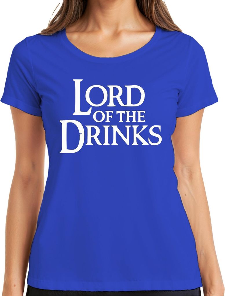 Lord of the Drinks Bier Spruch Herr der Ringe Parodie Party Bar Damen T-Shirt, Blau, 3XL
