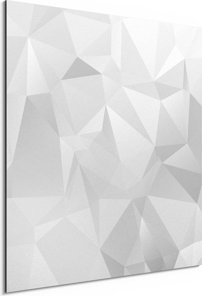DEQORI Alu-Dibond Bild Weiß 30x30 cm 'Geometrisches Muster' Wandbild Metall dünn Design