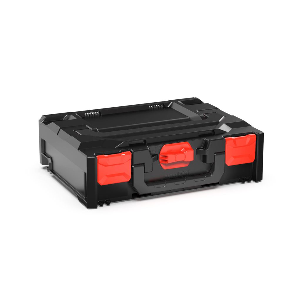 Werkzeugkoffer MetaBox S | HxBxT 11,8x30x40cm | 8,4 Liter | Mit Deck- & Frontgriff | ABS-Kunststoff | Verschlüsse Rot | Werkzeugkoffer, Transportb...