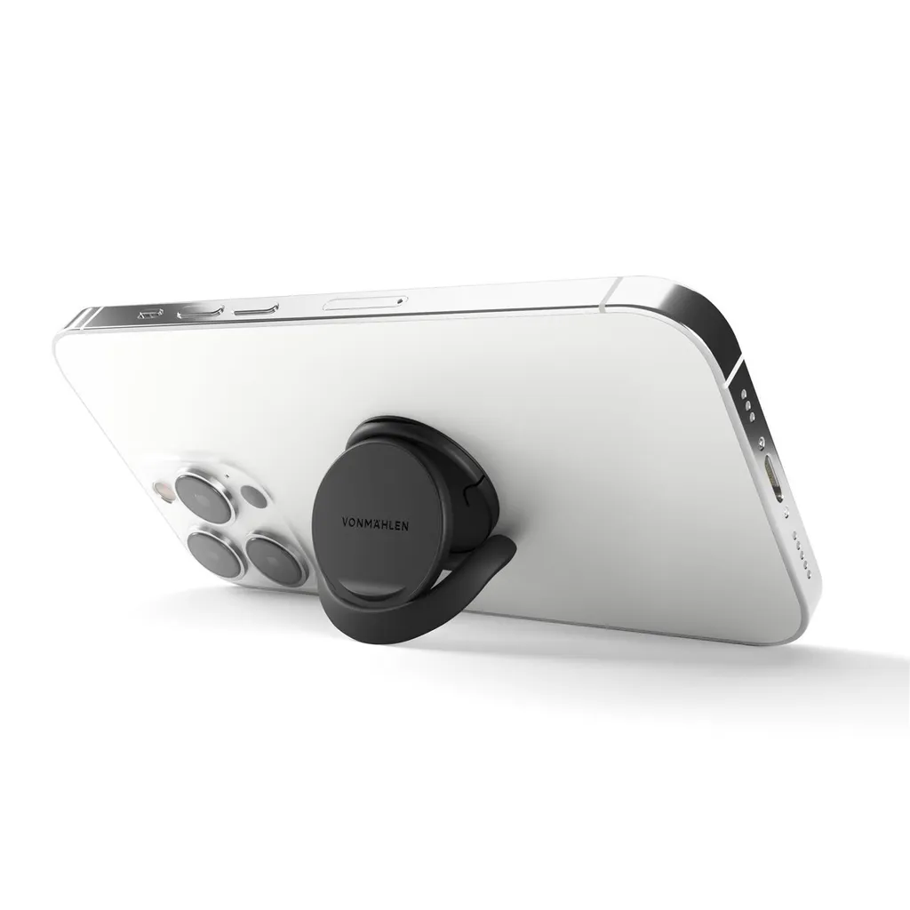 VONMÄHLEN BFD00038 Backflip Pure Black - Anneau Support de Téléphone Noir