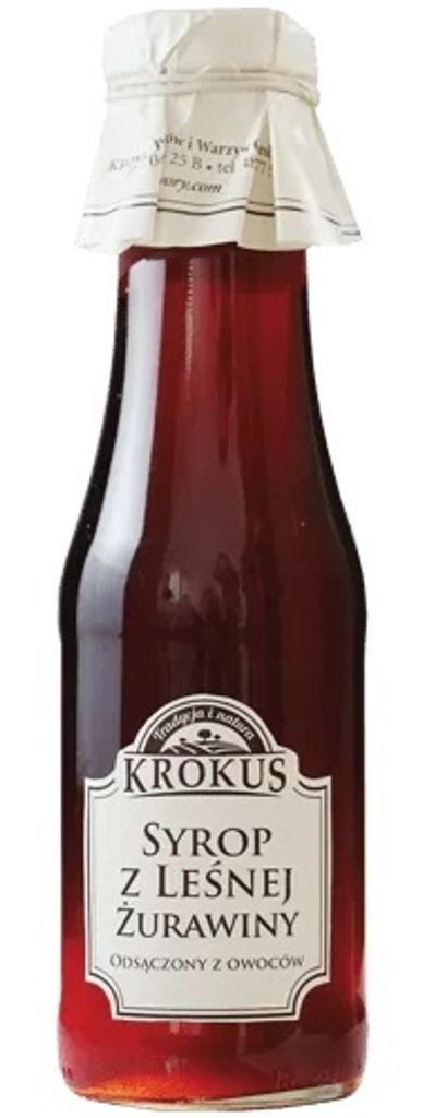 SYROP Z LEŚNEJ ŻURAWINY 355 g (280 ml) - KROKUS Zdjęcie produktu 