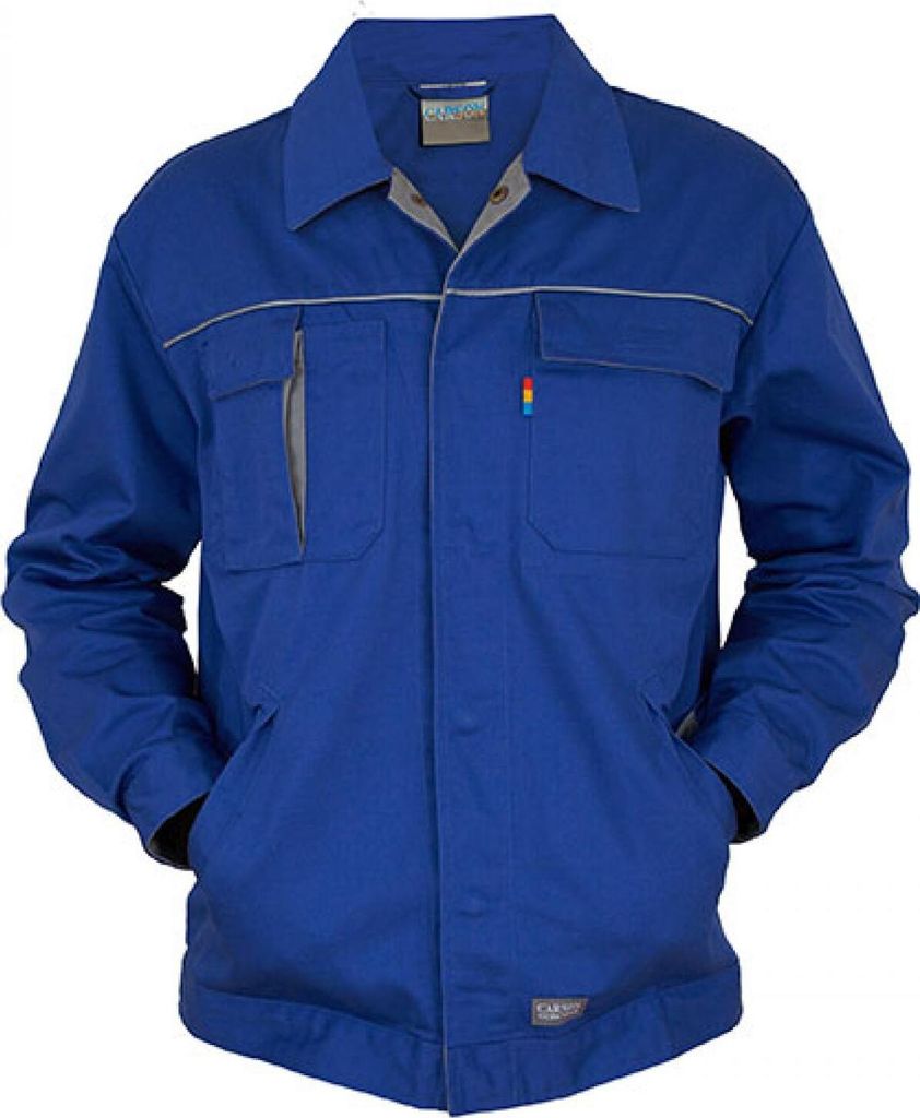 Carson Contrast CC710 | Herren Contrast Work Jacket / Bei 60 Grad waschbar - Farbe: Royal/Grey - Größe: 52