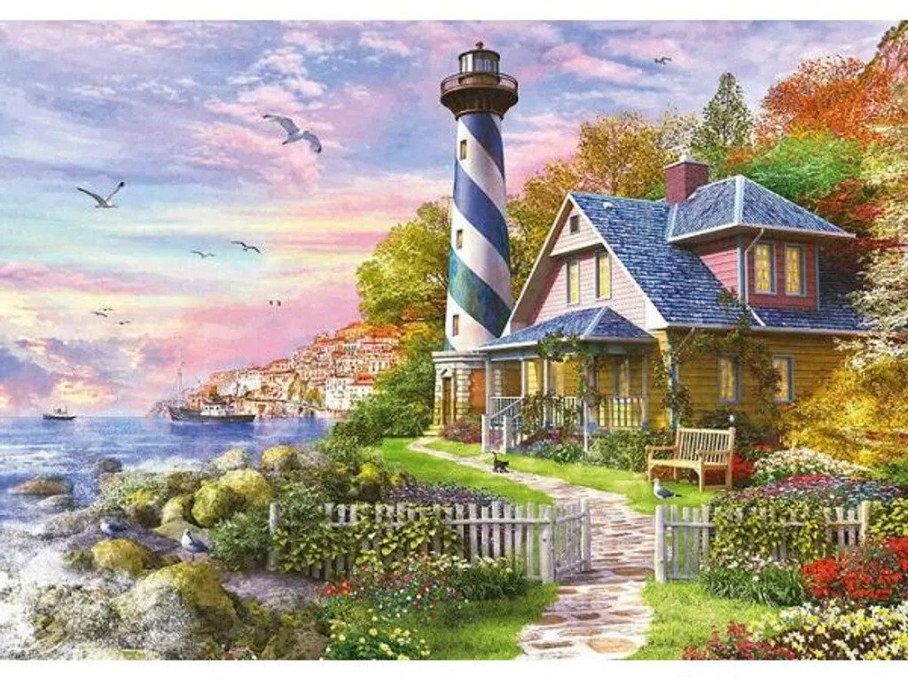 Grand puzzle de 4000 pièces phare à Rock Bay Educa 17677 haute qualité