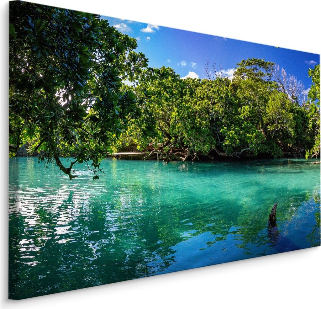 Fabelhafte Canvas LEINWAND BILDER 90x60 cm XXL Kunstdruck Meer Ozean Exotisch Bäume