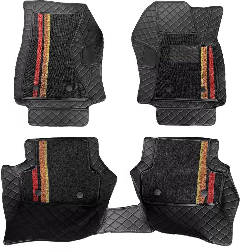 Auto Fußmatten Set für Coupé / Cabriolet 2007–2017 – Kunstleder Schwarz, Doppelschicht, Vollschutz, Antirutsch, Wasserdicht