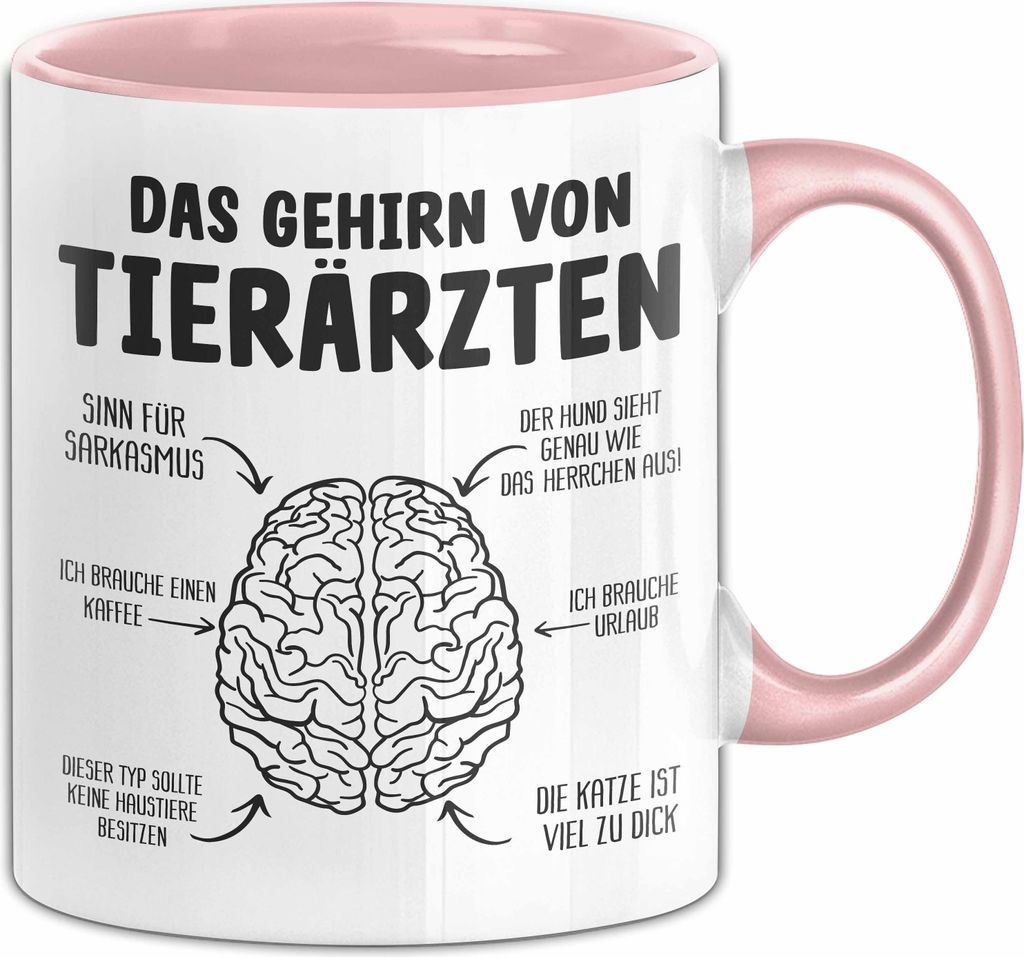 Tierarzt Gehirn Tasse Geschenkidee Tiermedizin Tierärztin Produktbild 