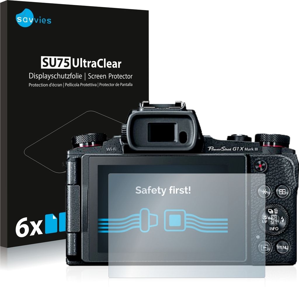 6x Für Canon PowerShot G1 X Mark III Schutzfolie Savvies Displayschutz Display Schutz Folie Klar Transparent