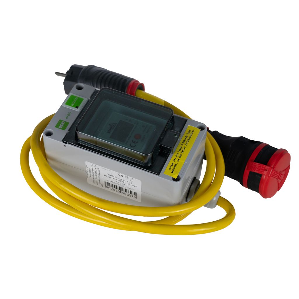 16A Mobiler Digital Stromzähler Zwischenstecker Box 1,5m 230V / 16A Schuko Stecker Und Kupplung S230VR