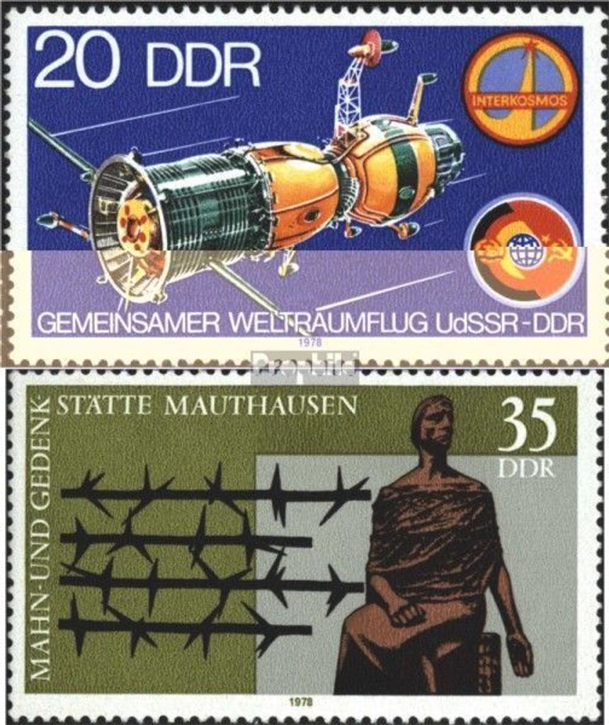 Briefmarken DDR 1978 Mi 2355,2356 (kompl.Ausgaben) postfrisch Gemeinsamer Weltraumflug UdSSR-DDR (I)