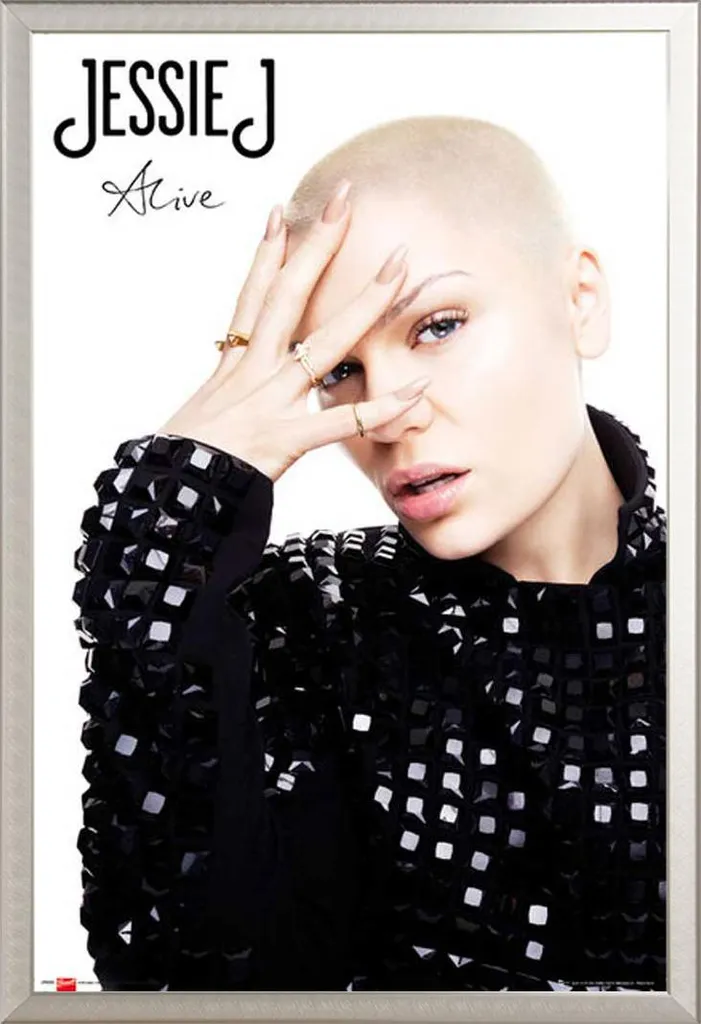 Poster Jessie J Alive : Cadre Shinsuke Anti-Casse en Alu Argenté Brillant