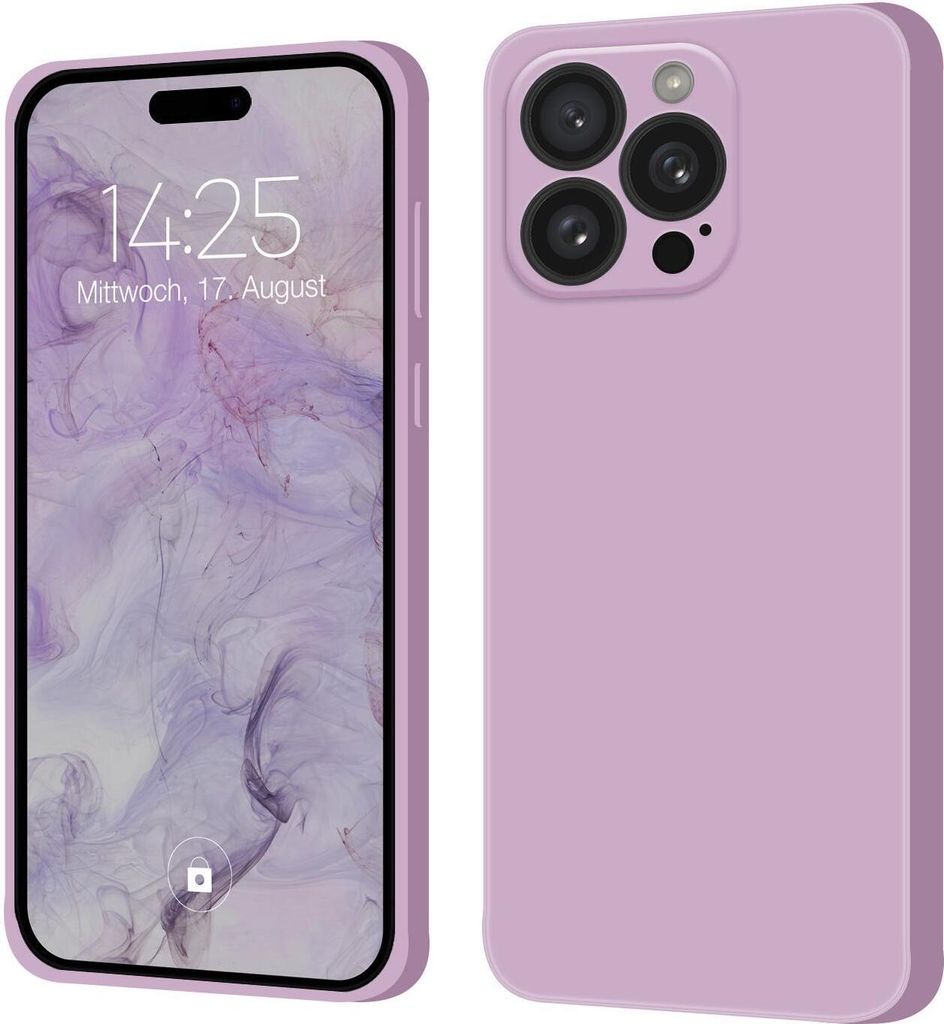 Hülle für Apple iPhone 16 Pro Max Case Cover Bumper Silikon Softgrip Schutzhülle Farbe: Lila