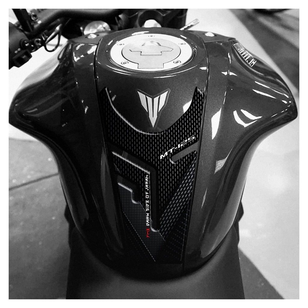 Aufkleber aus Polyurethanharz mit 3D-Effekt, kompatibel mit Yamaha MT-125 ab 2020 (Midnight Black, Schutz-Kit und Tankschutz)