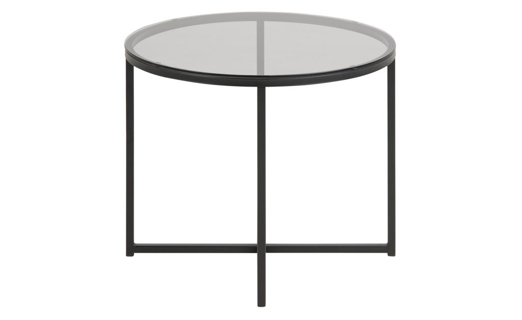 Glas Couchtisch Tipon Sofatisch Beistelltisch Wohnzimmer Metall Tisch schwarz 