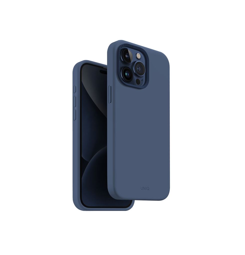 Uniq Lino Hue Hülle für iPhone 15 Pro Max 6,7", kompatibel mit MagSafe, dunkelblau
