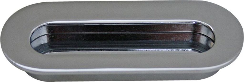 Schiebetürmuschel Chrom matt 96mm Lochabstand Einlassmuschel Schubladengriff