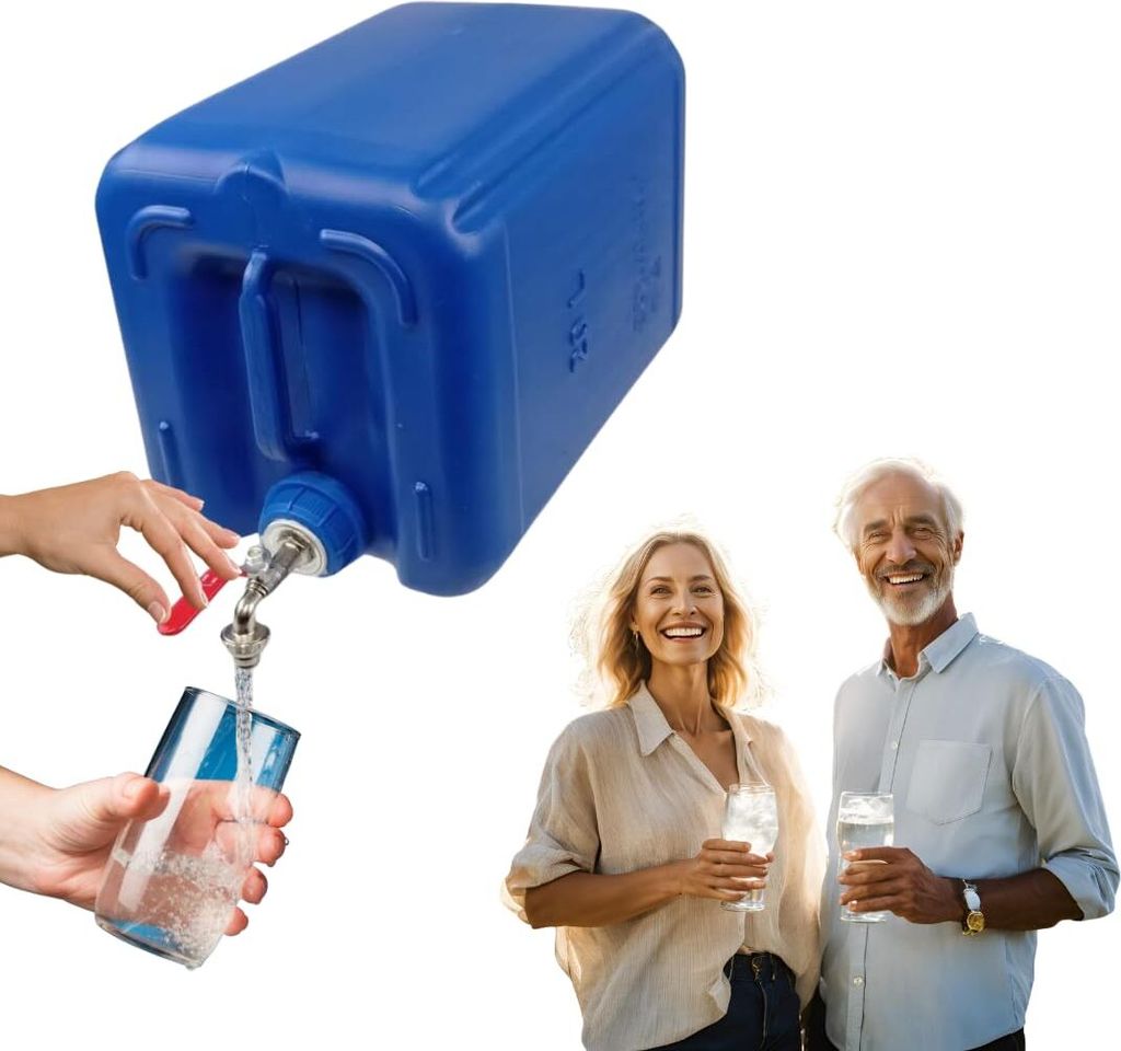 Anwicar Wasserkanister mit hahn - Wasser Kanister mit zapfhahn 20l - Camping Wassertank - Blau