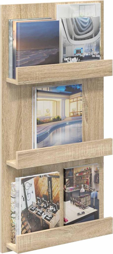 "Winter Sale" Magazinregal Sonoma-Eiche 51 x 11 x 102cm Holzwerkstoff - clorisNeu154769 - Zeitungsständer