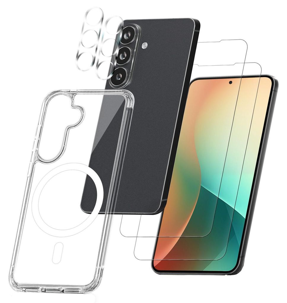 Handy Hülle für Samsung Galaxy S26 Handyhülle mit 2x Display und Kameraglas Magnetring Case Cover Bumper Backcover Schutzhülle Magnethülle Far...
