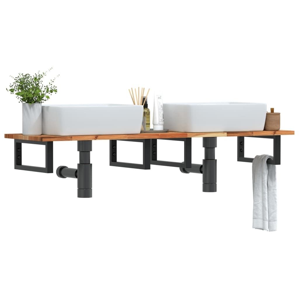 "2026 Promotion" Waschbeckenregal Wandmontage - Badregal - Stahl und Akazienholz - Badezimmer CC16237