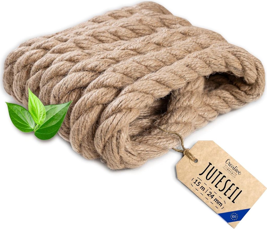 Creative Deco Jutové lano Jutový provaz | 15m Long  24mm Obrázek produktu 
