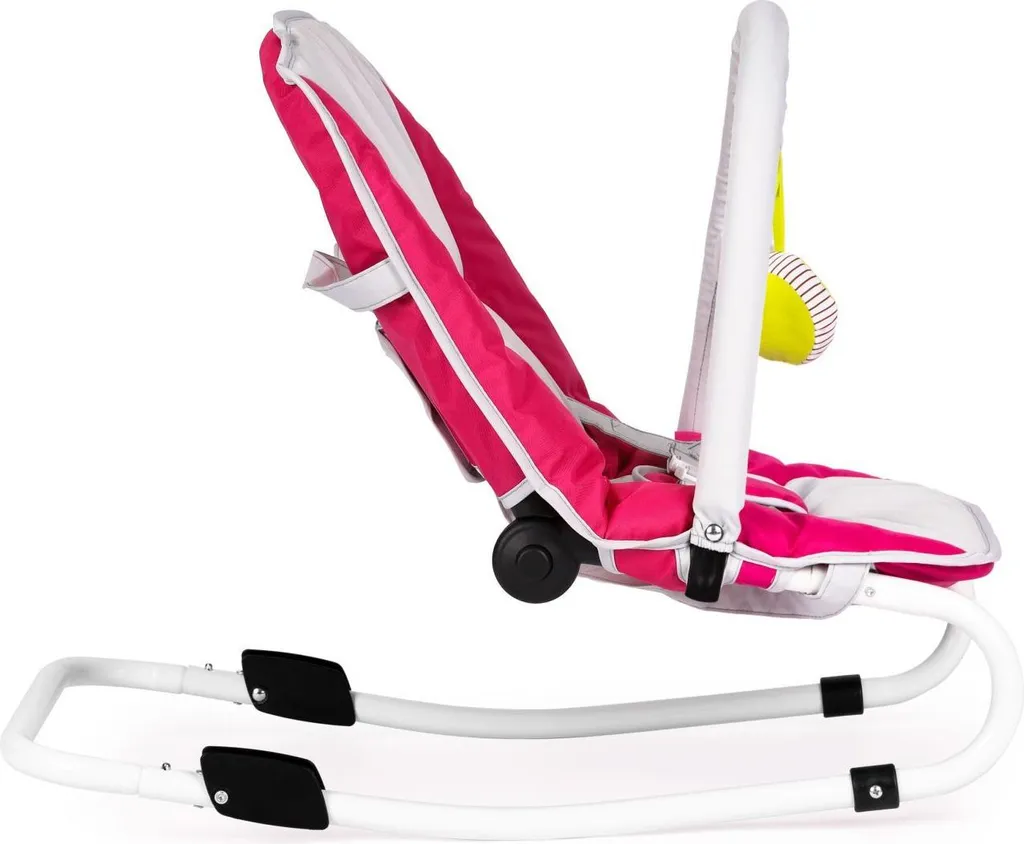 Chaise à bascule bébé nomade et compacte pour sieste et éveil rose - 5