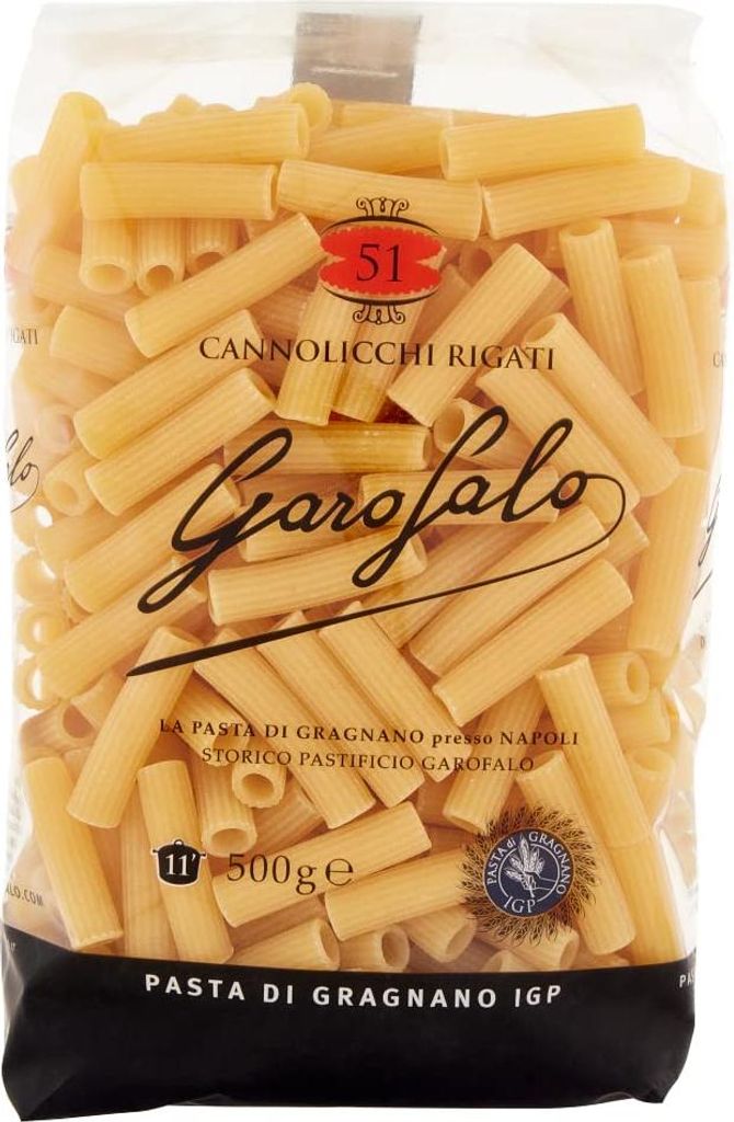 10x Cannolicchi rigati N. 51 Neapolitanische Hartweizengrieß Packung mit 500g Pasta IGP + Italian Gourmet polpa 400g