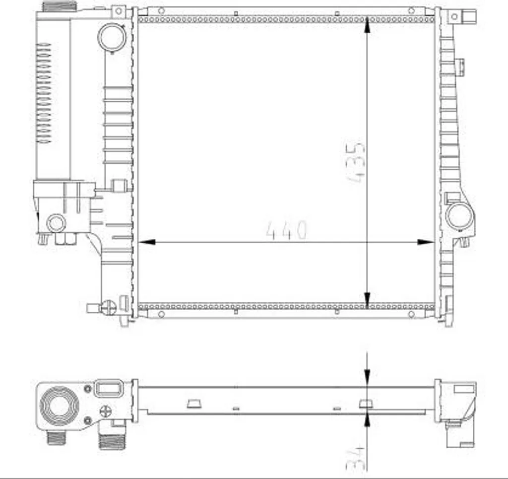 Radiateur moteur NRF 53849A pour BMW Série 3 E36 et 5 E34 OE 17101247145