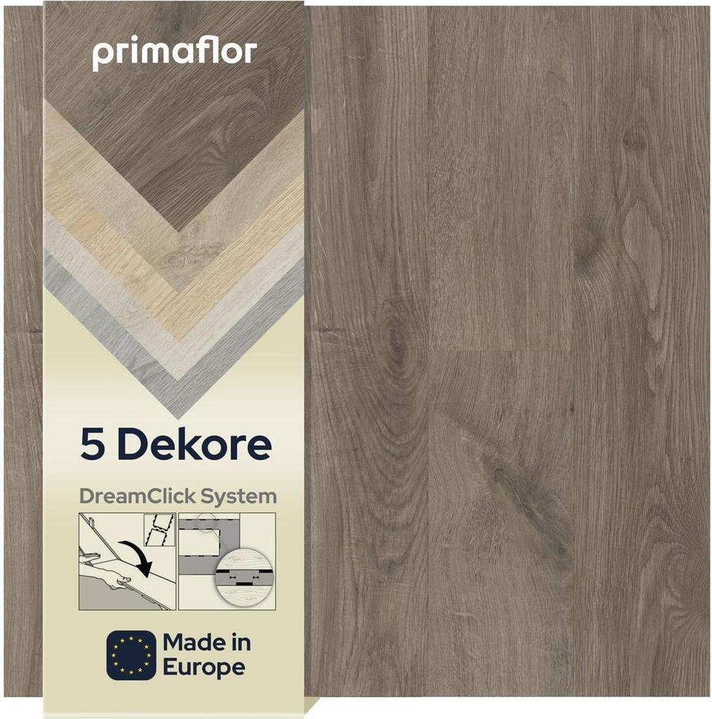 Primaflor Vinyldiele LIVE - Eiche dunkel - 10 Dielen je 132,6x20,4cm (2,705 m²) - Hochwertiger Vinylboden mit Klicksystem - Wasserabweisendes Klic...