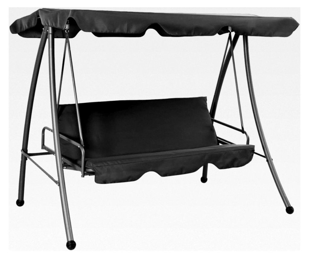 Hollywoodschaukel mit Dach Anthrazit 192x118x175 cm Stahl für Terrasse, Garten, Balkon, Pool