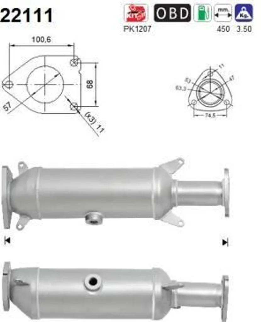 Catalyseur AS 22111 anti-voyant moteur pour Accord 18160RBAG00
