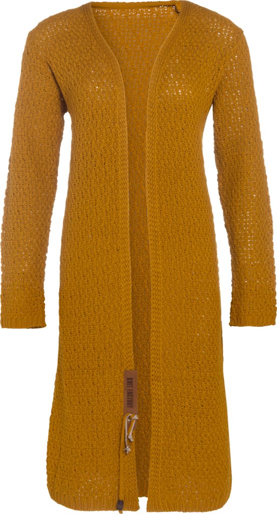 Knit Factory Luna Lange Strickjacke - Ocker - 46/48