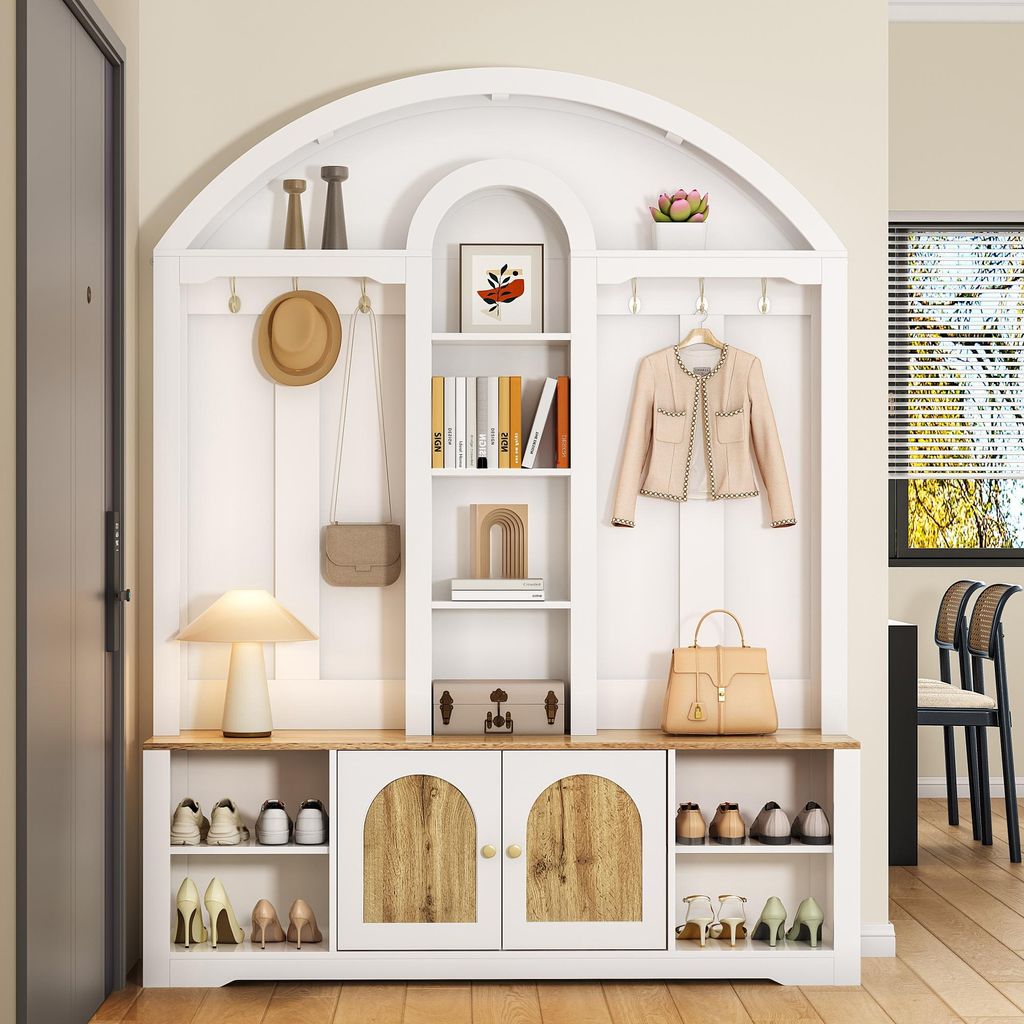 Merax Garderobenschrank Schuhschrank mit Schuhregal