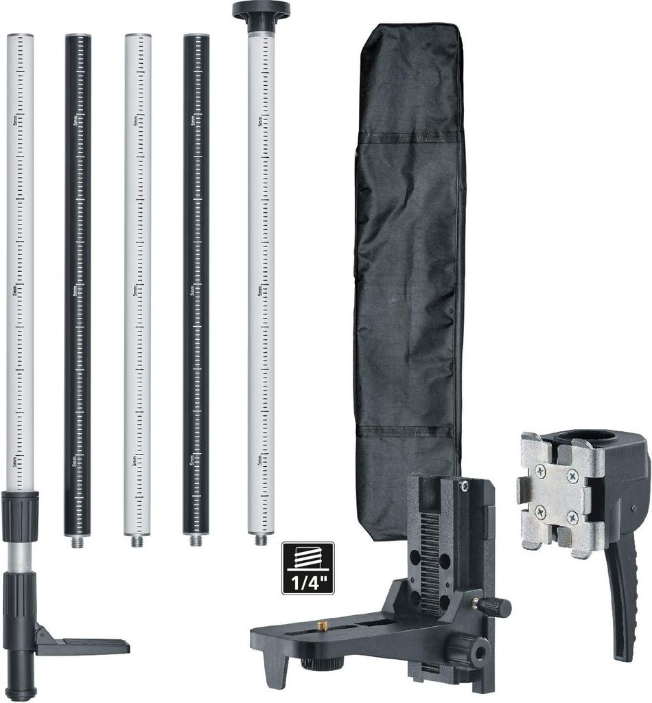 Laserliner TelePod Plus, Nivellierlatte, Schwarz, Weiß, Produktbild 