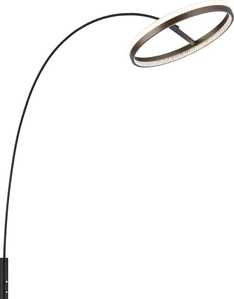 Lampadaire arc LED noir tactile dimmable grande hauteur 190cm design